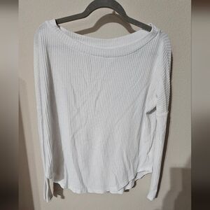 Aeropostale Cream Waffle Knit Top